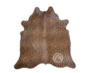 jaguar print genuine cowhide rug 6 x 7 ft. 180 x 210 cm