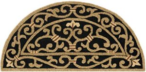 safavieh chelsea collection 1’7″ x 3′ black hk11a hand-hooked french country wool accent rug
