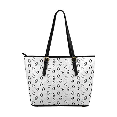 InterestPrint Top Handle Satchel HandBags Shoulder Bags Tote Bags Purse Funny Penguin