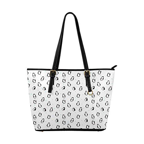 InterestPrint Top Handle Satchel HandBags Shoulder Bags Tote Bags Purse Funny Penguin