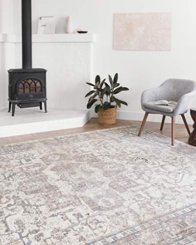 Loloi Dante DN-05 Ivory Transitional Area Rug 7'-10" x 10'-6" Ivory/Stone