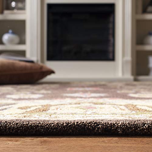 SAFAVIEH Anatolia Collection 4' x 6' Brown / Gold AN562A Handmade Traditional Oriental Premium Wool Area Rug