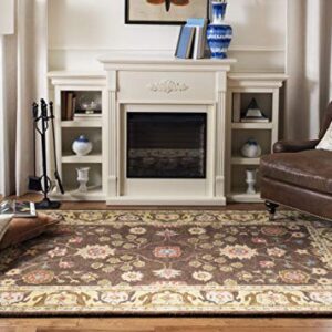 SAFAVIEH Anatolia Collection 4' x 6' Brown / Gold AN562A Handmade Traditional Oriental Premium Wool Area Rug