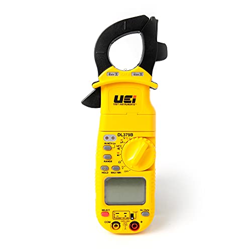 UEi DL379B Digital Clamp Meter Auto Ranging, HVAC Current Voltage Tester w/ Magnetic Mount, Measures AC Amps AC/DC Volts Temperature Capacitance Frequency Diodes Duty Cycle Continuity Resistance NCV