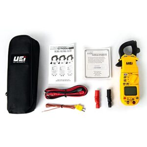 UEi DL379B Digital Clamp Meter Auto Ranging, HVAC Current Voltage Tester w/ Magnetic Mount, Measures AC Amps AC/DC Volts Temperature Capacitance Frequency Diodes Duty Cycle Continuity Resistance NCV