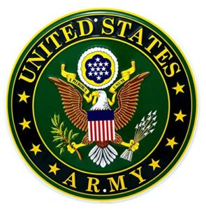 ramsons imports u.s. army emblem 12″ round metal sign, made in usa