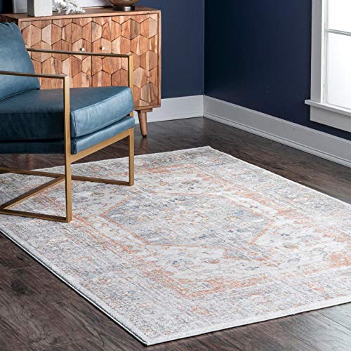 nuLOOM Jacquie Vintage Floral Area Rug, 6' 7" x 9', Silver