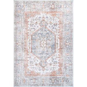 nuLOOM Jacquie Vintage Floral Area Rug, 6' 7" x 9', Silver