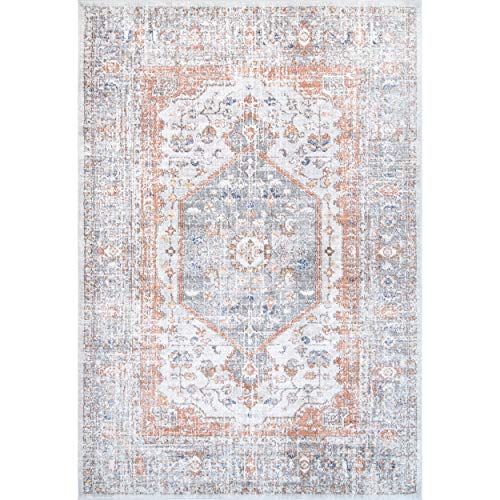 nuLOOM Jacquie Vintage Floral Area Rug, 6' 7" x 9', Silver