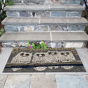 Liora Manne Frontporch Indoor Outdoor Rug - Novelty Design, Hand Hooked, Weather Resistant, UV Stabilized, Foyers, Porches, Patios & Decks, Owls, 2' x 3'