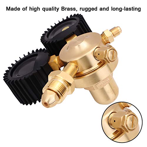 BETOOLL Nitrogen Regulator with 0-600 PSI Delivery Pressure Equipment Brass Inlet Outlet Connection Gauges