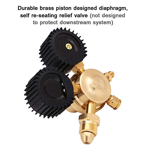 BETOOLL Nitrogen Regulator with 0-600 PSI Delivery Pressure Equipment Brass Inlet Outlet Connection Gauges