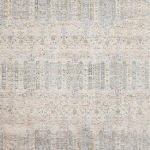 Loloi Pandora Collection Distressed Persian Vintage Area Rug, 2'0" x 3'4", Ivory/Mist