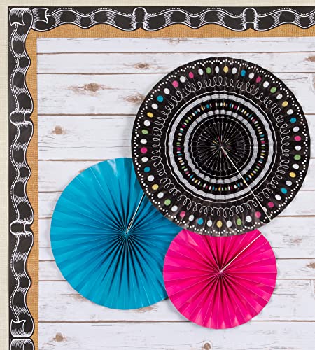 Chalkboard Brights Hanging Paper Fans