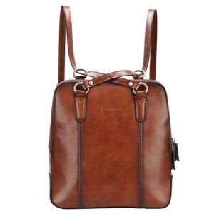 ronts banuce fashion vintage leather convertible backpack purse for women small shoulder bag for 9.7 inch ipad school daypack brown