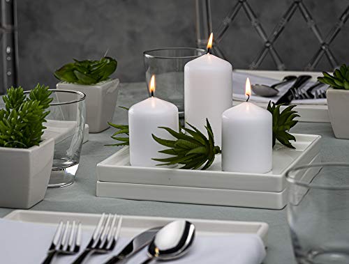 BOLSIUS Set of 12 White Pillar Candles -2.25-x3 inch Unscented Candle Set - Dripless Clean Burning Smokeless Dinner Candle - Perfect for Wedding Candles, Parties and Special Occasions