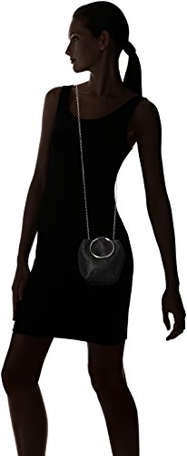 Jessica McClintock womens Jessica Mcclintock Gwen Ball Mesh Ring Wristlet Pouch Clutch Evening Bag, Black, One Size US