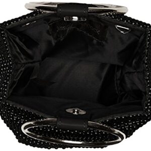 Jessica McClintock womens Jessica Mcclintock Gwen Ball Mesh Ring Wristlet Pouch Clutch Evening Bag, Black, One Size US