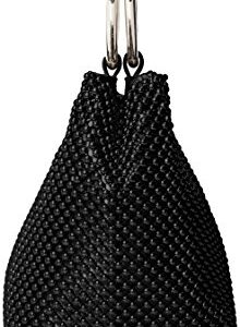 Jessica McClintock womens Jessica Mcclintock Gwen Ball Mesh Ring Wristlet Pouch Clutch Evening Bag, Black, One Size US