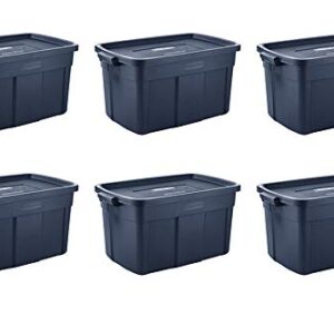 Rubbermaid Roughneck️ Storage Totes 31 Gal, Large Durable Stackable Storage Containers, Great for Clothing, Seasonal Décor, Sports Equipment, and More, 6-Pack