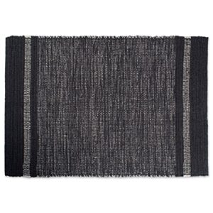 dii variegated recycled yarn modern edge stripe, 2×3′, gray