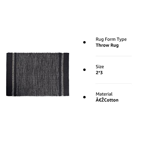 DII Variegated Recycled Yarn Modern Edge Stripe, 2x3', Gray