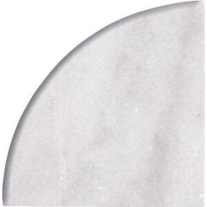 9” x 9” x 3/4” round edge bianco imperial marble corner shelf piece both sides honed