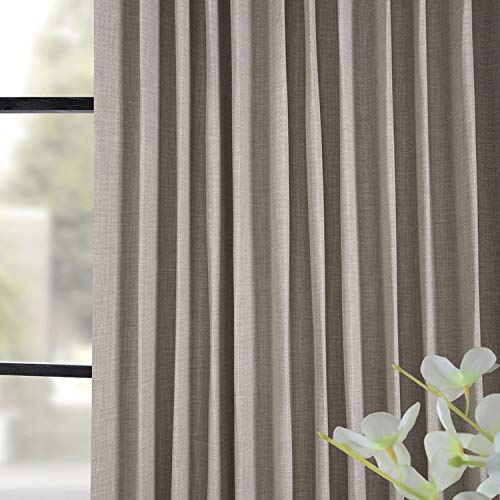 HPD Half Price Drapes Extra Wide Linen Room Darkening Curtain (1 Panel) 100 X 120, BOCH-LN1858-120-DW, Clay