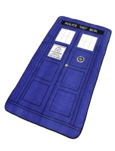 doctor who tardis phone booth oversized micro raschel throw blanket
