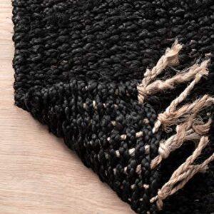 nuLOOM Benavides Tassel Jute Area Rug, 8' x 10', Black