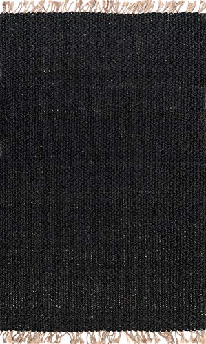 nuLOOM Benavides Tassel Jute Area Rug, 8' x 10', Black