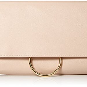 Jessica McClintock womens Nora Solid Large Envelope Clutch with Ring Closure, Nude, One Size US