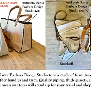 Santa Barbara Design Studio Tote Bag Wedding Collection Black and White 100% Cotton Canvas with Genuine Leather Handles, Large, Bride Vibes