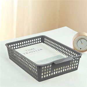 Utiao Plastic Baskets for Organizing Files, Paper, Letter, 6 Packs(Black, White, Grey)