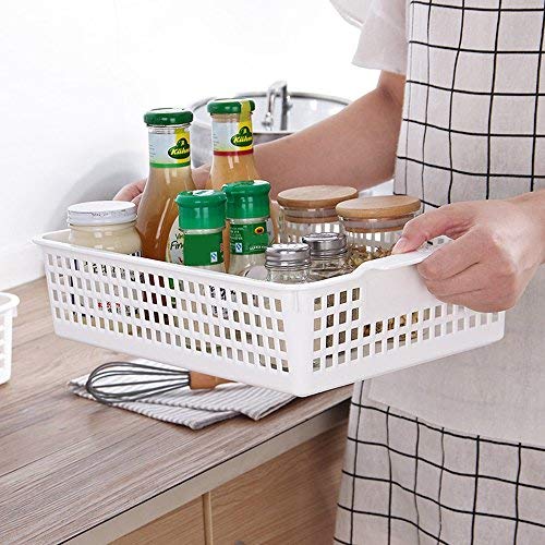 Utiao Plastic Baskets for Organizing Files, Paper, Letter, 6 Packs(Black, White, Grey)