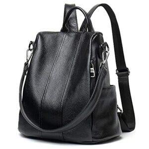 yaluxe backpacks for women large capacity leather school bag anti-theft design two ways carry shoulder bags