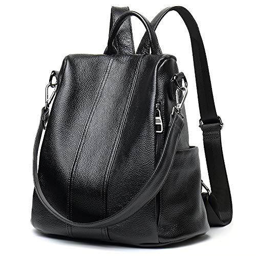 YALUXE Backpacks for Women Large Capacity Leather School Bag ANTI-THEFT Design two ways carry Shoulder Bags