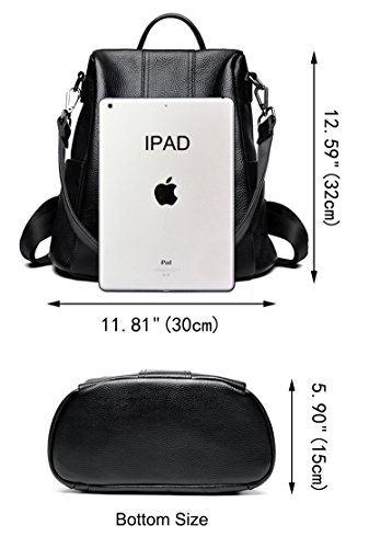 YALUXE Backpacks for Women Large Capacity Leather School Bag ANTI-THEFT Design two ways carry Shoulder Bags