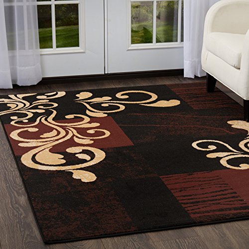 Home Dynamix Nile Modern Area Rug 2x7 Ebony Swirl