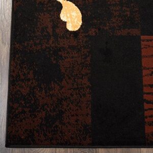 Home Dynamix Nile Modern Area Rug 2x7 Ebony Swirl