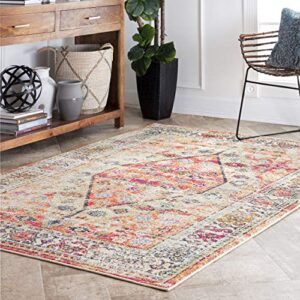 nuloom elenor vintage area rug, 6′ 7″ x 9′, orange