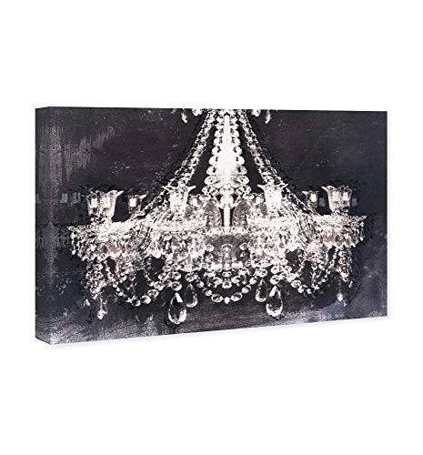 The Oliver Gal Artist Co. Modern 24 in x 16 in, Glam Crystal Chandelier, Canvas Wall Art, Dining Room, Black