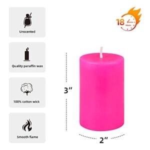 2 x 3 Hot Pink Pillar Candle