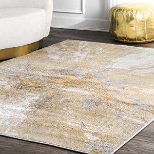 nuloom cyn abstract area rug, 5′ x 8′, gold