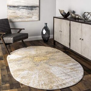 nuLOOM Cyn Abstract Area Rug, 5' x 8', Gold