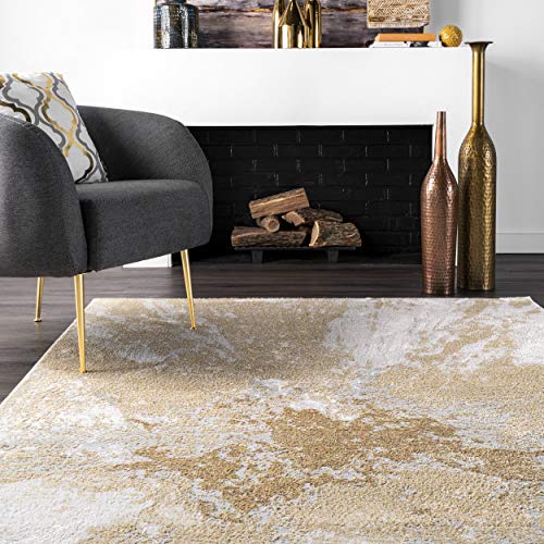 nuLOOM Cyn Abstract Area Rug, 5' x 8', Gold