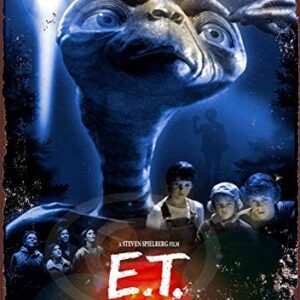 Tin Sign 8X12 inches 1982 E.T. The Extra Terrestrial Movie Classic Wall Poster Vintage Retro Tin Sign