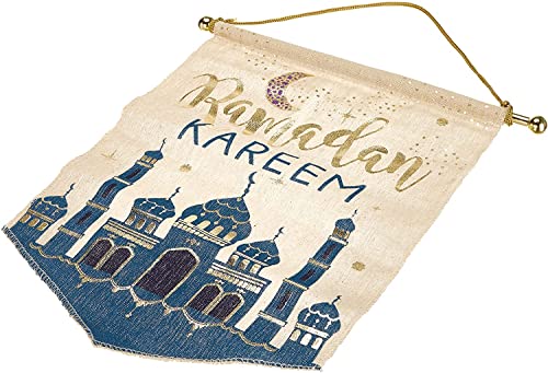 Ramadan Kareem Hanging Canvas Sign, 15" x 11", Multicolor, 1 Pc