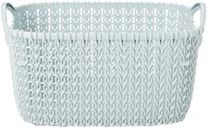 curver basket rectangular knit 9,76×6,89×5,47in in misty blue, 20.5 x 17.5 x 14 cm