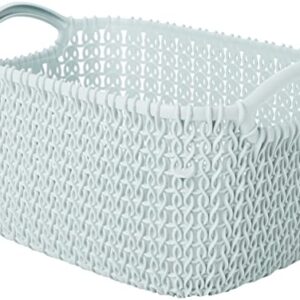 Curver Basket Rectangular Knit 9,76x6,89x5,47in in Misty Blue, 20.5 x 17.5 x 14 cm